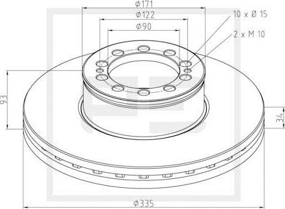 PE Automotive 036.126-00A - Brake Disc www.autospares.lv