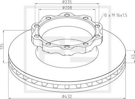 PE Automotive 036.122-00A - Brake Disc www.autospares.lv