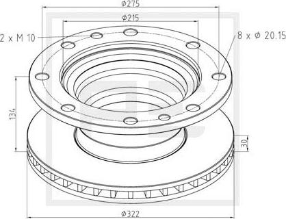 PE Automotive 026.654-10A - Тормозной диск www.autospares.lv