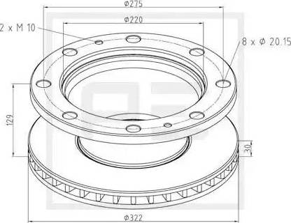 PE Automotive 026.655-10A - Bremžu diski www.autospares.lv