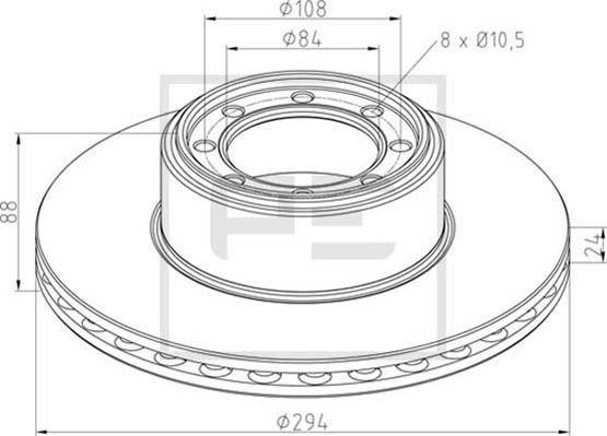 PE Automotive 026.674-10A - Bremžu diski www.autospares.lv