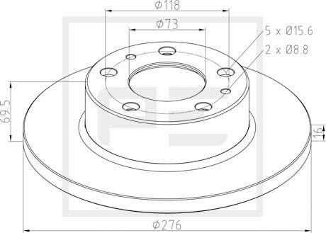 PE Automotive 026.670-10A - Bremžu diski www.autospares.lv