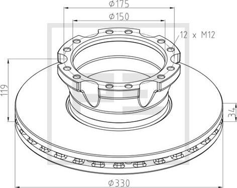 PE Automotive 106.004-10A - Bremžu diski www.autospares.lv