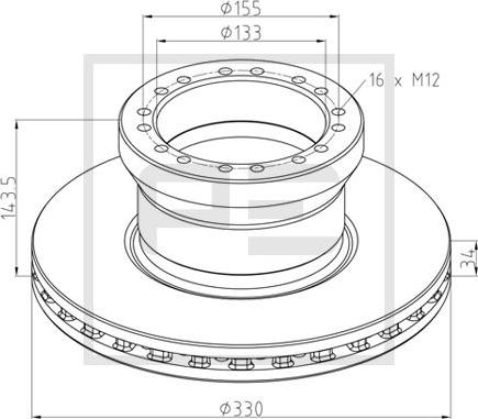 PE Automotive 106.005-10A - Bremžu diski www.autospares.lv