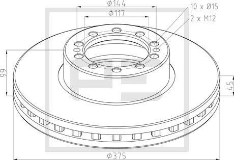 PE Automotive 106.204-00A - Bremžu diski www.autospares.lv