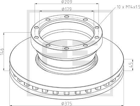 PE Automotive 106.205-00A - Bremžu diski www.autospares.lv