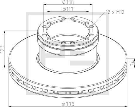 PE Automotive 106.206-00A - Bremžu diski www.autospares.lv