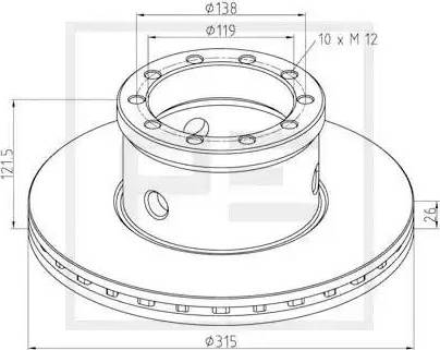 PE Automotive 106.201-00A - Bremžu diski www.autospares.lv