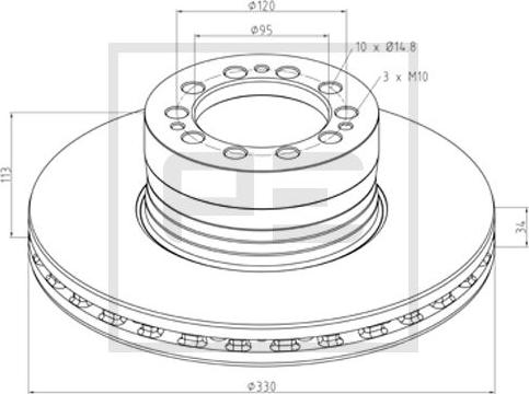 PE Automotive 106.210-00A - Bremžu diski www.autospares.lv