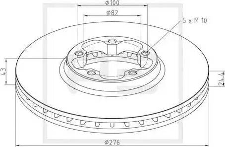 PE Automotive 116.008-00A - Bremžu diski autospares.lv