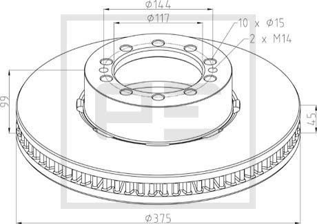 PE Automotive 256.042-00A - Bremžu diski autospares.lv