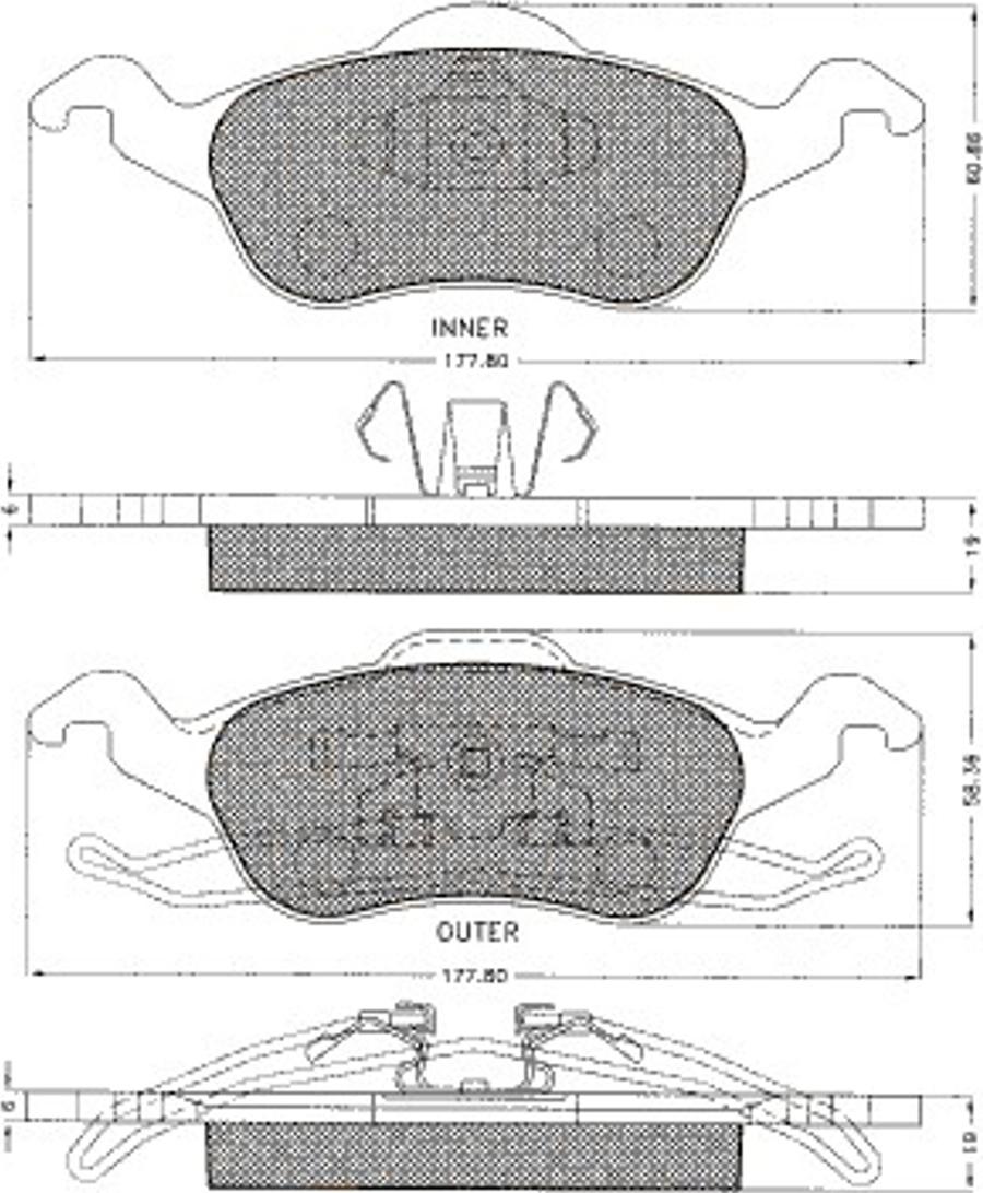 Pex 7494S - Bremžu uzliku kompl., Disku bremzes www.autospares.lv