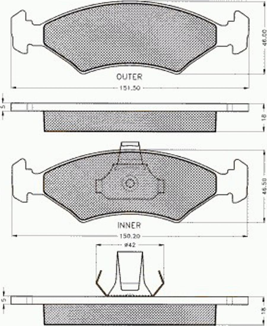 Pex 7.445 - Bremžu uzliku kompl., Disku bremzes www.autospares.lv