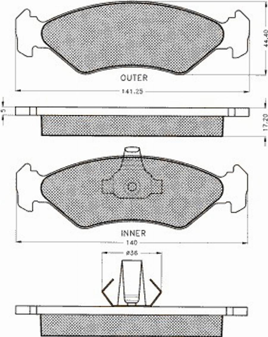 Pex 7446S - Bremžu uzliku kompl., Disku bremzes www.autospares.lv