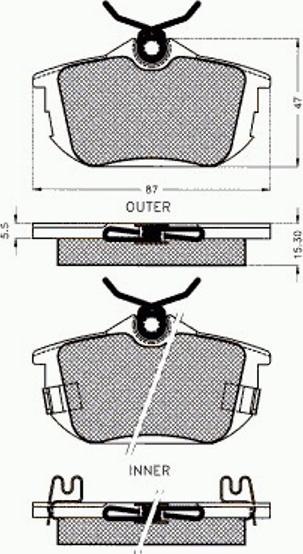 Pex 7.458 - Bremžu uzliku kompl., Disku bremzes www.autospares.lv