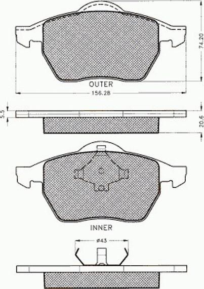 Pex 7.439 - Тормозные колодки, дисковые, комплект www.autospares.lv