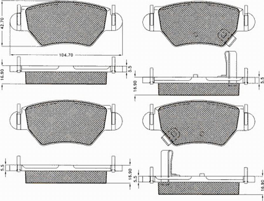 Pex 7550S - Bremžu uzliku kompl., Disku bremzes www.autospares.lv