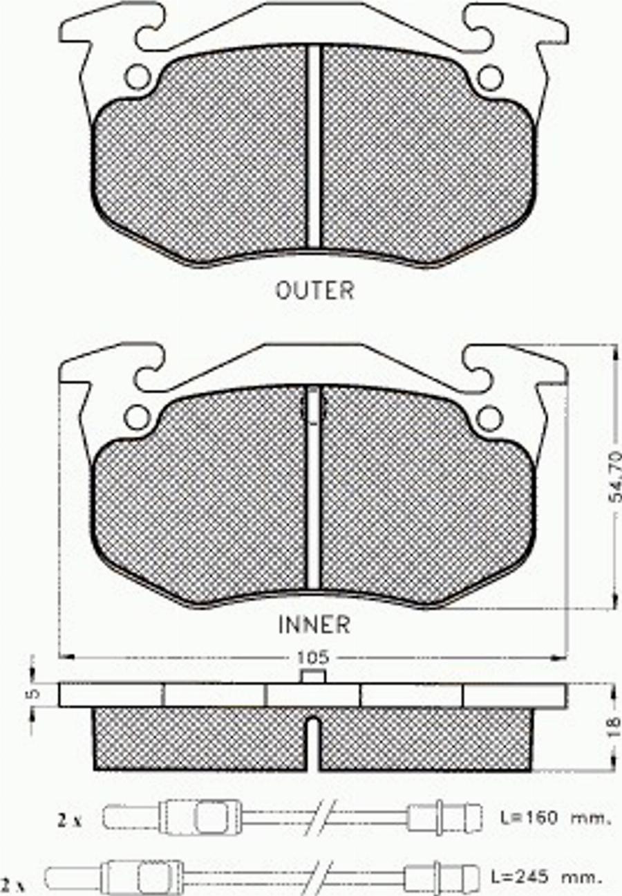 Pex 7061 - Bremžu uzliku kompl., Disku bremzes www.autospares.lv