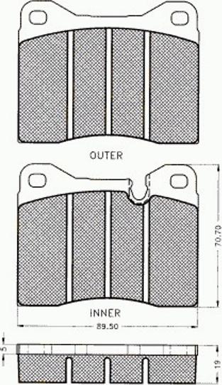 Pex 7033 - Bremžu uzliku kompl., Disku bremzes autospares.lv