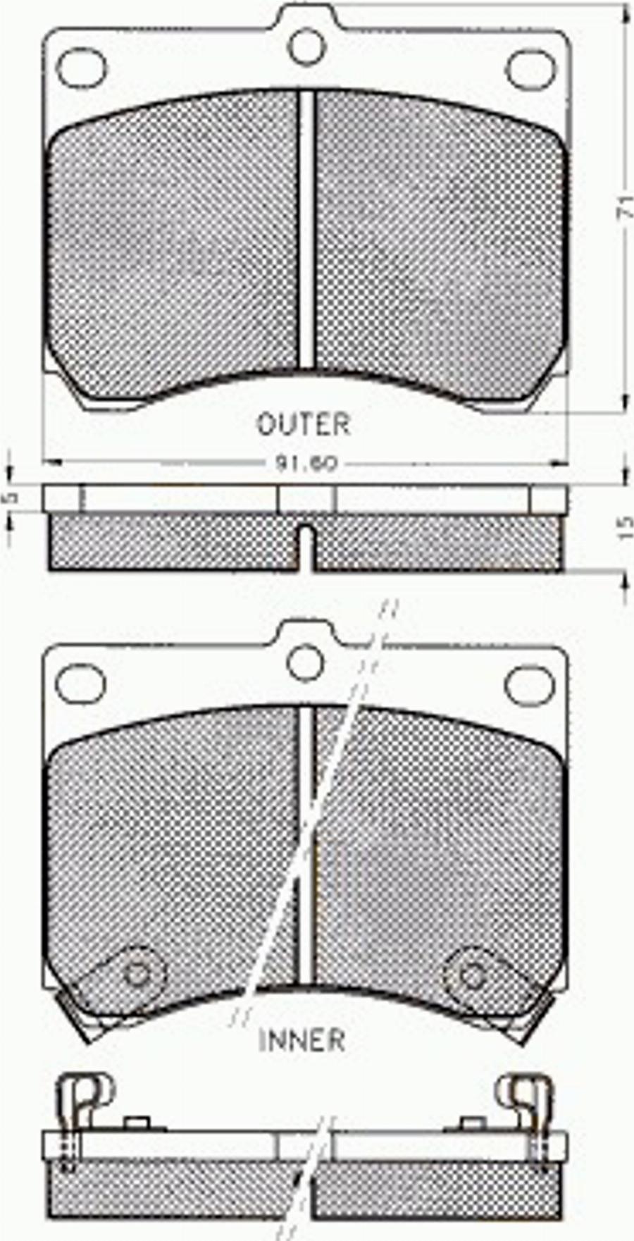 Pex 7157 - Bremžu uzliku kompl., Disku bremzes autospares.lv