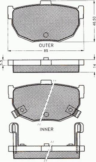 Pex 7120 - Bremžu uzliku kompl., Disku bremzes autospares.lv