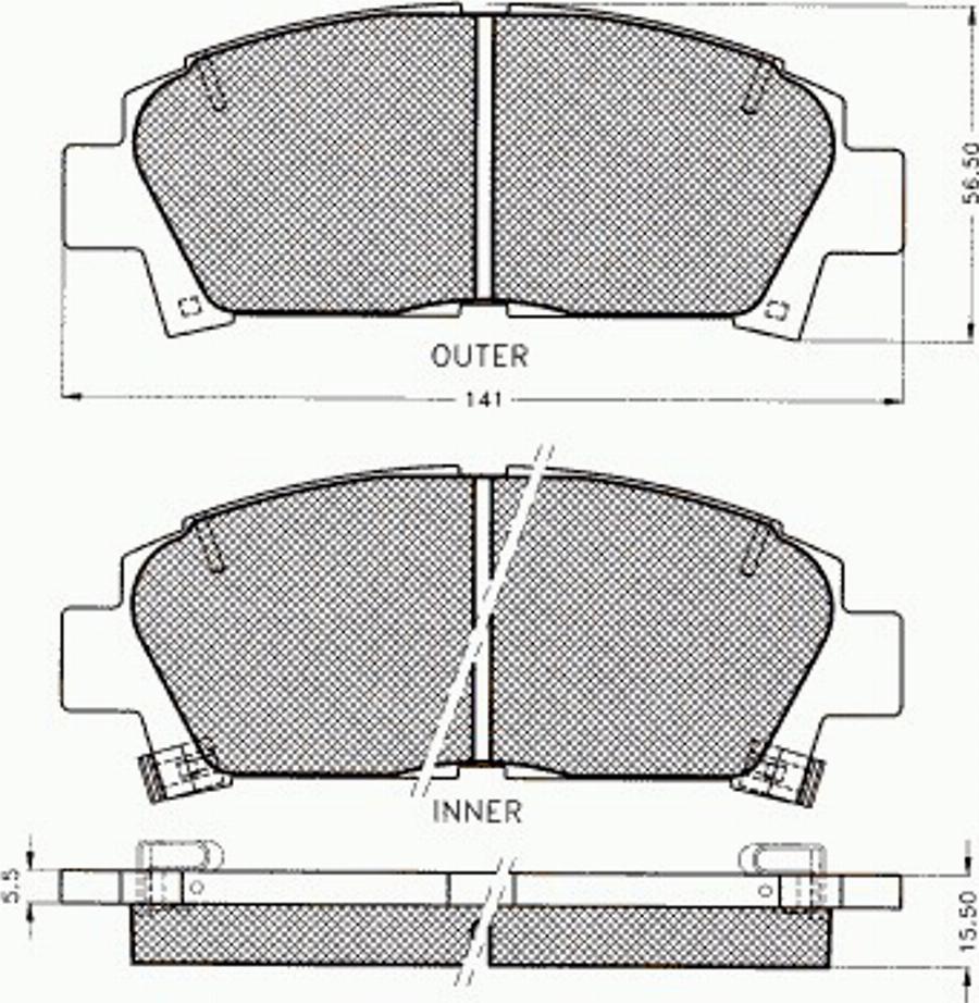 Pex 7245 - Тормозные колодки, дисковые, комплект www.autospares.lv