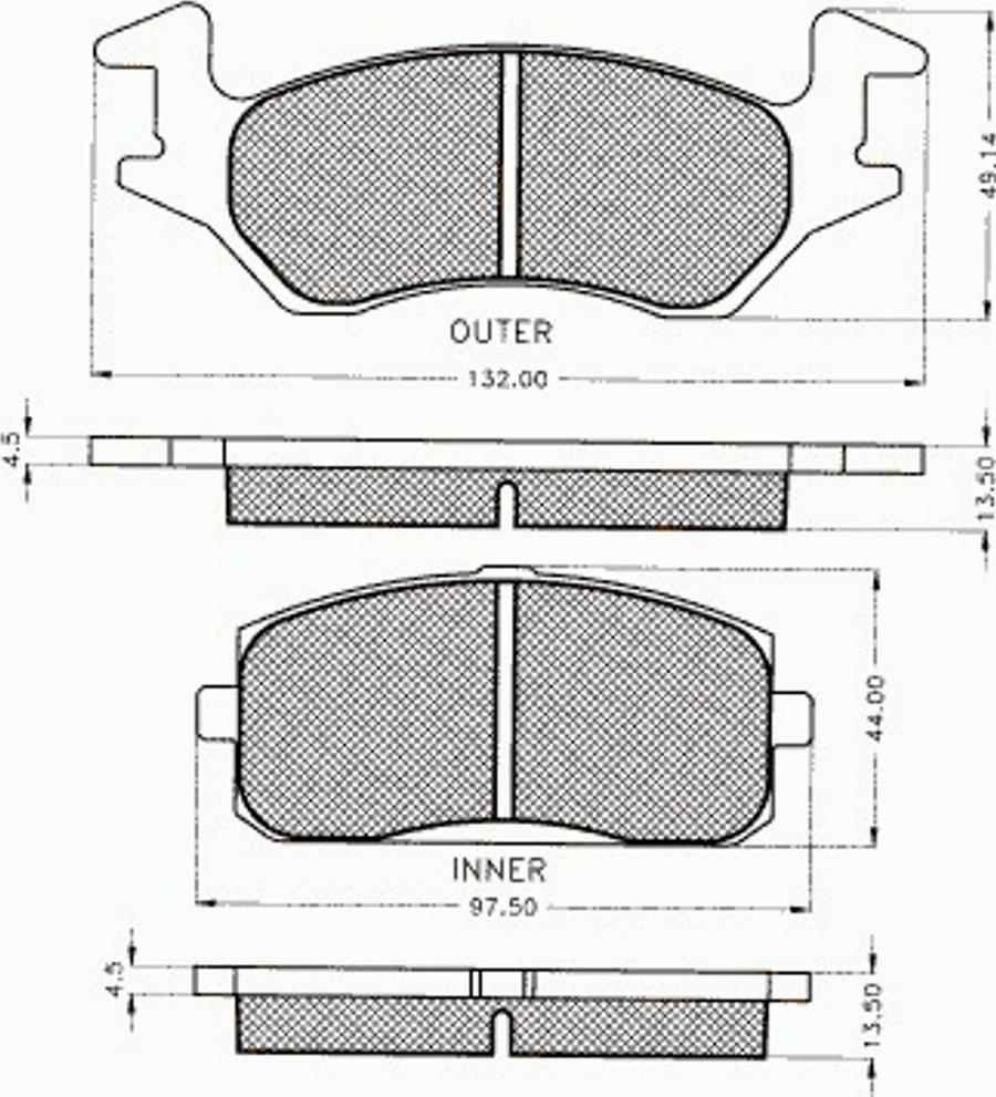 Pex 7275 - Brake Pad Set, disc brake www.autospares.lv