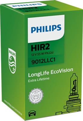 PHILIPS 9012LLC1 - Kvēlspuldze, Tālās gaismas lukturis www.autospares.lv