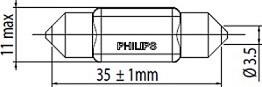 PHILIPS 128596000KX1 - Лампа накаливания, освещение салона www.autospares.lv