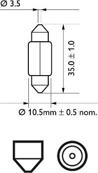 PHILIPS 12844B2 - Лампа накаливания, фонарь освещения номерного знака www.autospares.lv