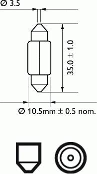 PHILIPS 12844 - Bulb, door footwell light www.autospares.lv