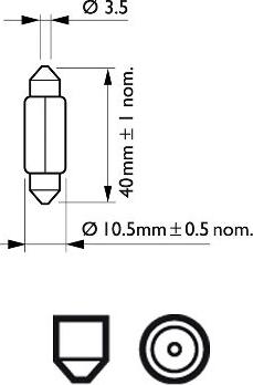 PHILIPS 12864CP - Kvēlspuldze, Numura apgaismojuma lukturis www.autospares.lv