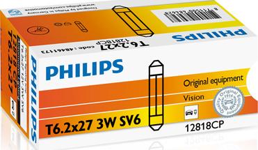 PHILIPS 12818CP - Kvēlspuldze, Salona telpas apgaismojums autospares.lv