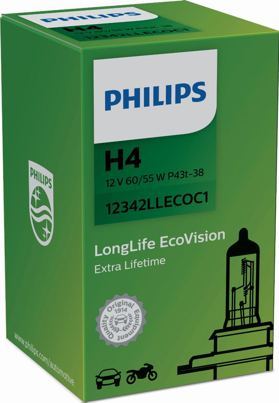 PHILIPS 12342LLECO - Kvēlspuldze, Miglas lukturis www.autospares.lv