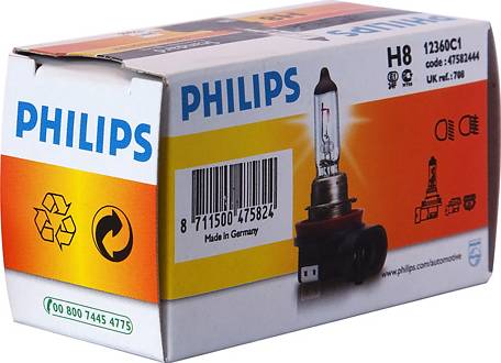 PHILIPS 12360 - Kvēlspuldze, Dienas gaismas lukturis autospares.lv