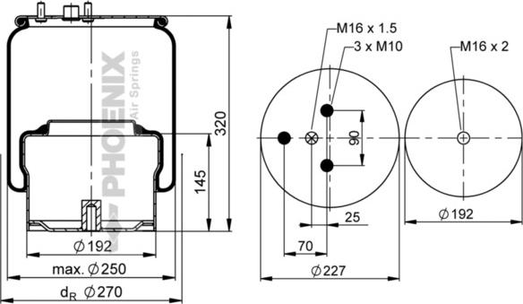 Phoenix 1 DF 17 B-3 - Pneimoatsperes spilvens, Pneimopiekare www.autospares.lv