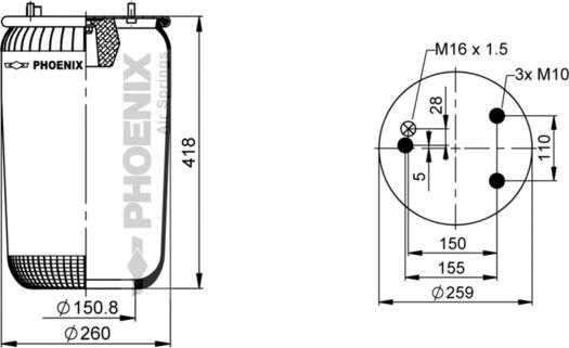 Phoenix 1 DF 25-4 NP - Pneimoatsperes spilvens, Pneimopiekare www.autospares.lv