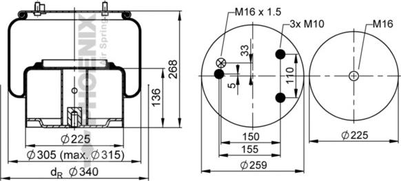 Phoenix 1 DF 25-11 - Pneimoatsperes spilvens, Pneimopiekare www.autospares.lv