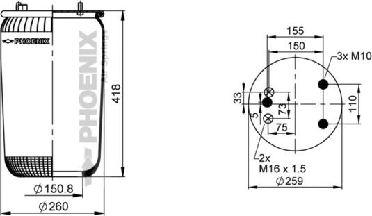 Phoenix 1 DF 25-3 NP - Pneimoatsperes spilvens, Pneimopiekare www.autospares.lv