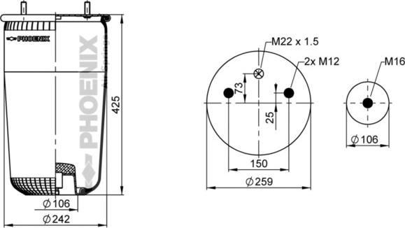 Phoenix 1 DK 21 K - Pneimoatsperes spilvens, Pneimopiekare www.autospares.lv