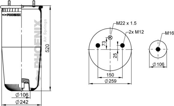 Phoenix 1 DK 21 - Pneimoatsperes spilvens, Pneimopiekare www.autospares.lv