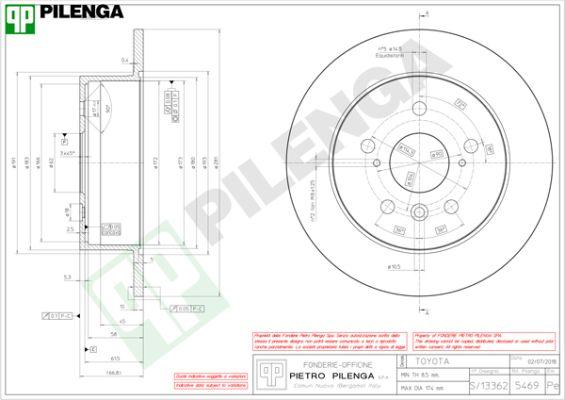 Pilenga 5469 - Bremžu diski autospares.lv