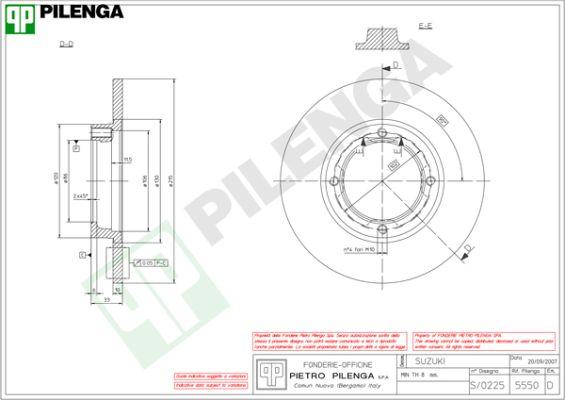 Pilenga 5550 - Bremžu diski www.autospares.lv