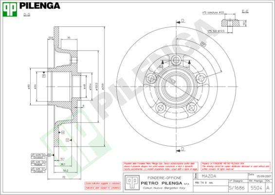 Pilenga 5504 - Bremžu diski www.autospares.lv