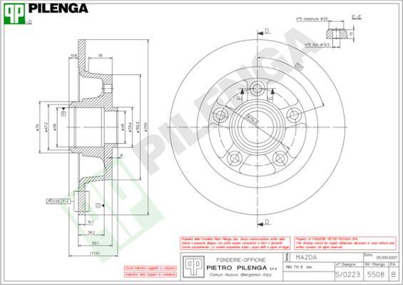 Pilenga 5508 - Bremžu diski www.autospares.lv