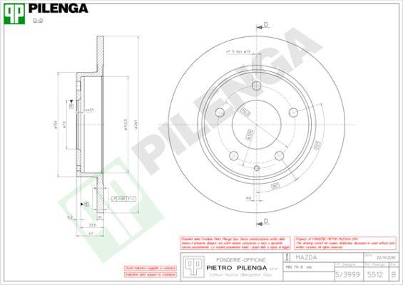 Pilenga 5512 - Bremžu diski www.autospares.lv