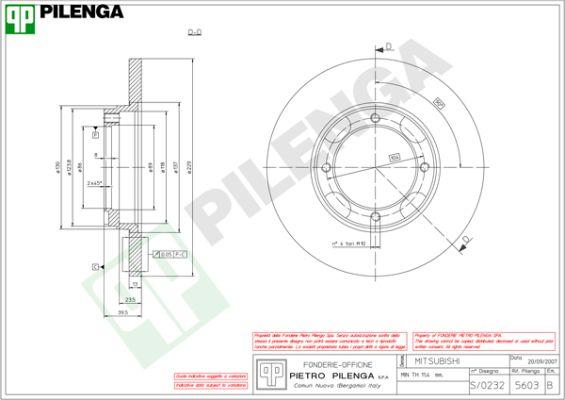 Pilenga 5603 - Bremžu diski autospares.lv