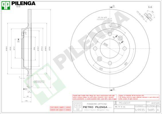 Pilenga 5685 - Bremžu diski autospares.lv