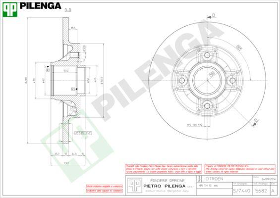 Pilenga 5682 - Bremžu diski www.autospares.lv