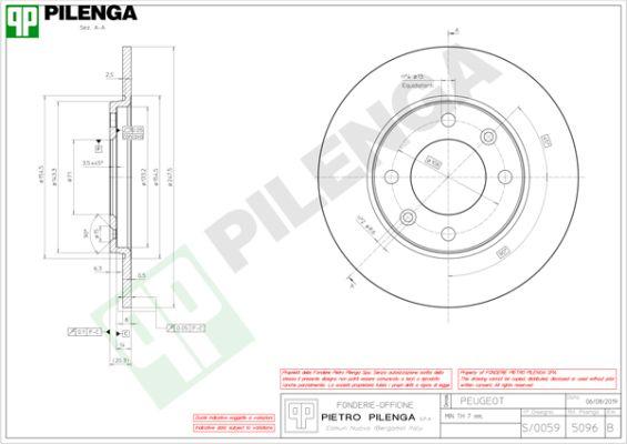 Pilenga 5096 - Тормозной диск www.autospares.lv